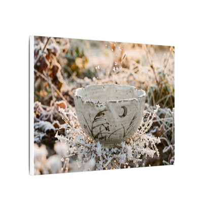 Japandi Ceramic Bowl in Golden Hour | Japanese Pattern Canvas Art