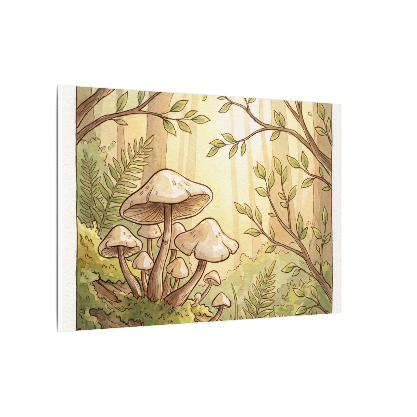 Spring Wild Mushrooms Mushroom Illustration Canvas Art | Cozy Decor