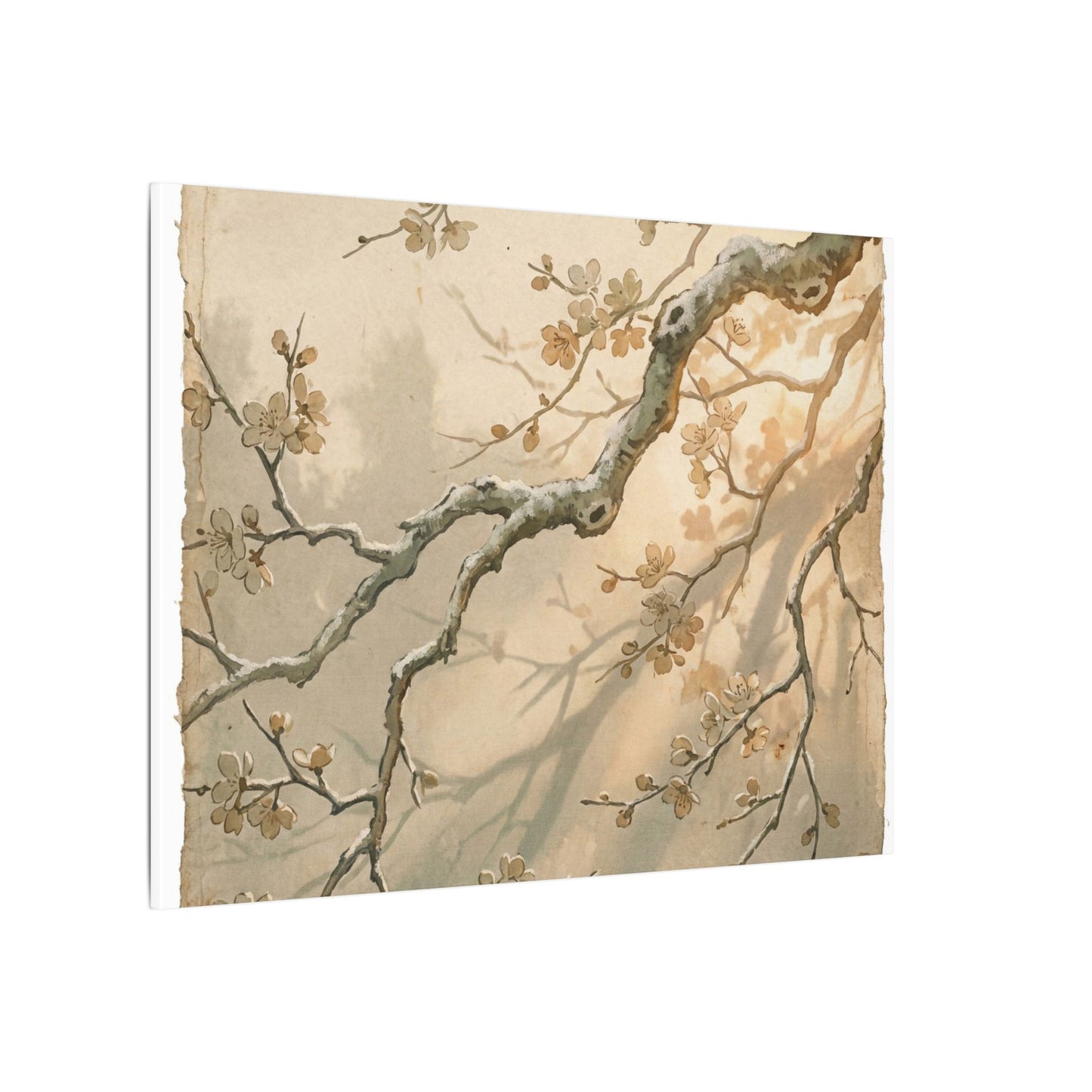 Cherry Blossom Canvas Art | Winter Japandi Japanese Pattern Art