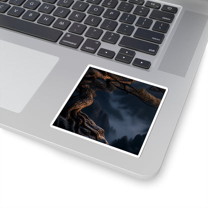 Sophisticated Pine Tree Sticker - Shadow Zen Dark Japandi