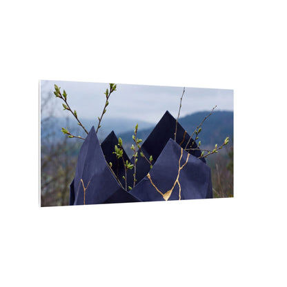 Paper Fold Canvas Art | Spring Kintsugi Gold Repair Art