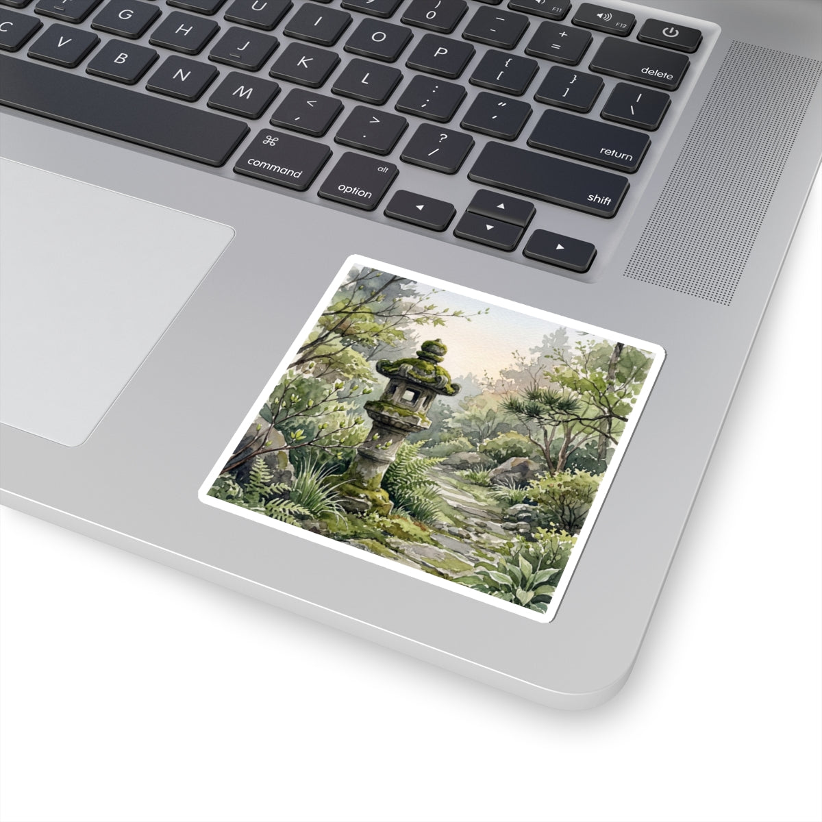 Seijaku Stone Lantern Sticker - Japandi Watercolor Art Print