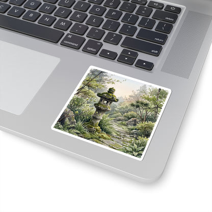 Seijaku Stone Lantern Sticker - Japandi Watercolor Art Print