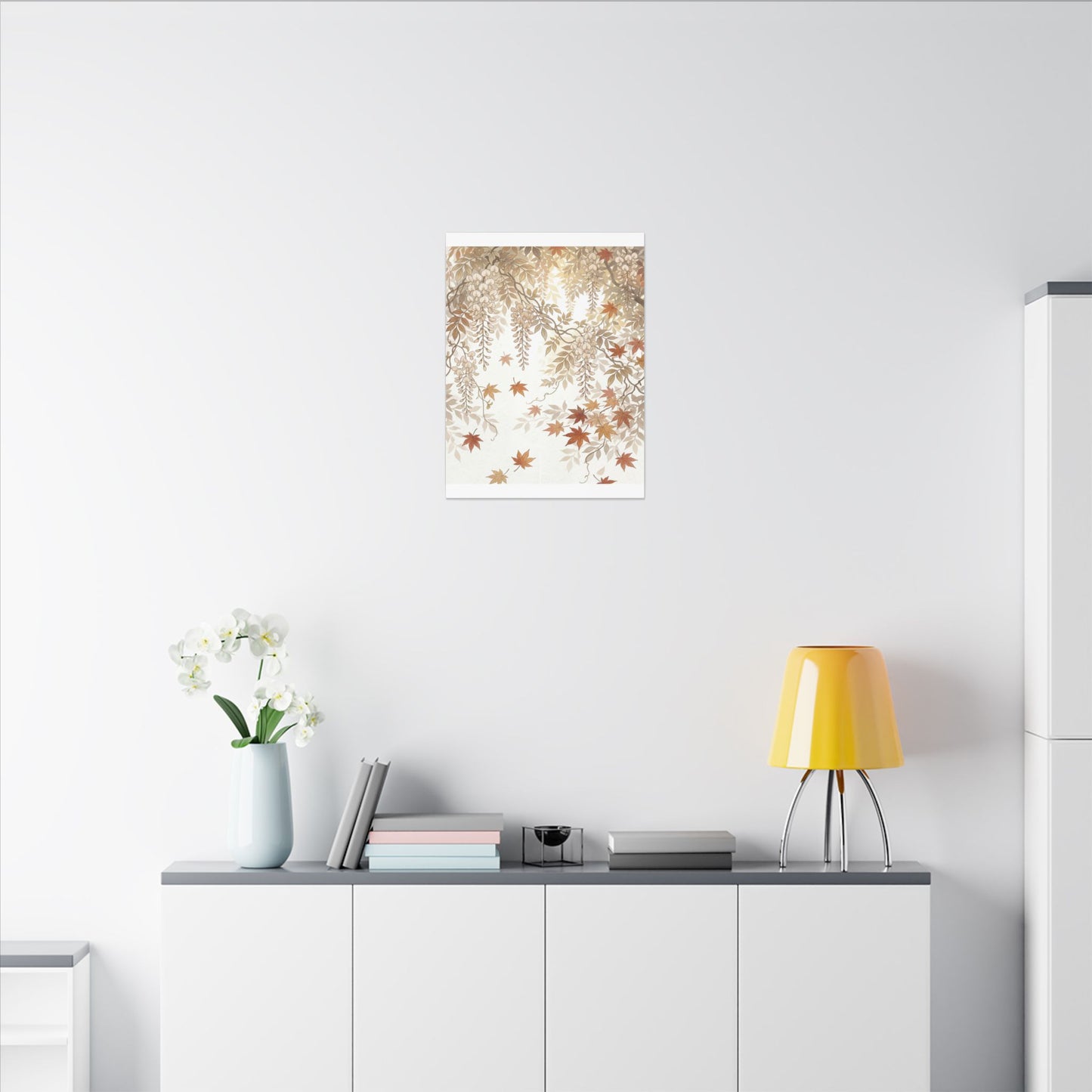 Shibui Wisteria Canvas Art - Japandi Japanese Pattern