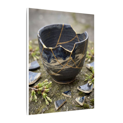 Datsuzoku Ceramic Bowl Canvas Art - Kintsugi Gold Repair