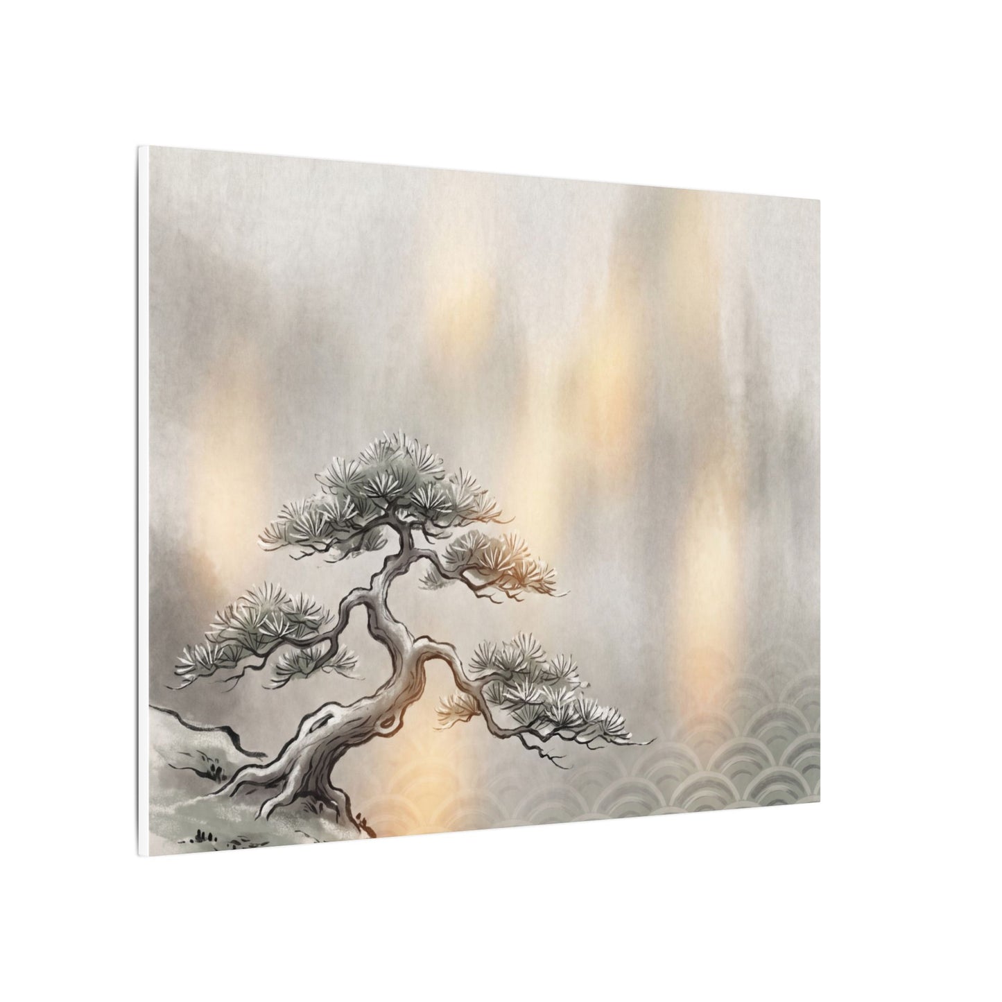 Pine Tree Canvas Art | Winter Japandi Japanese Pattern Art