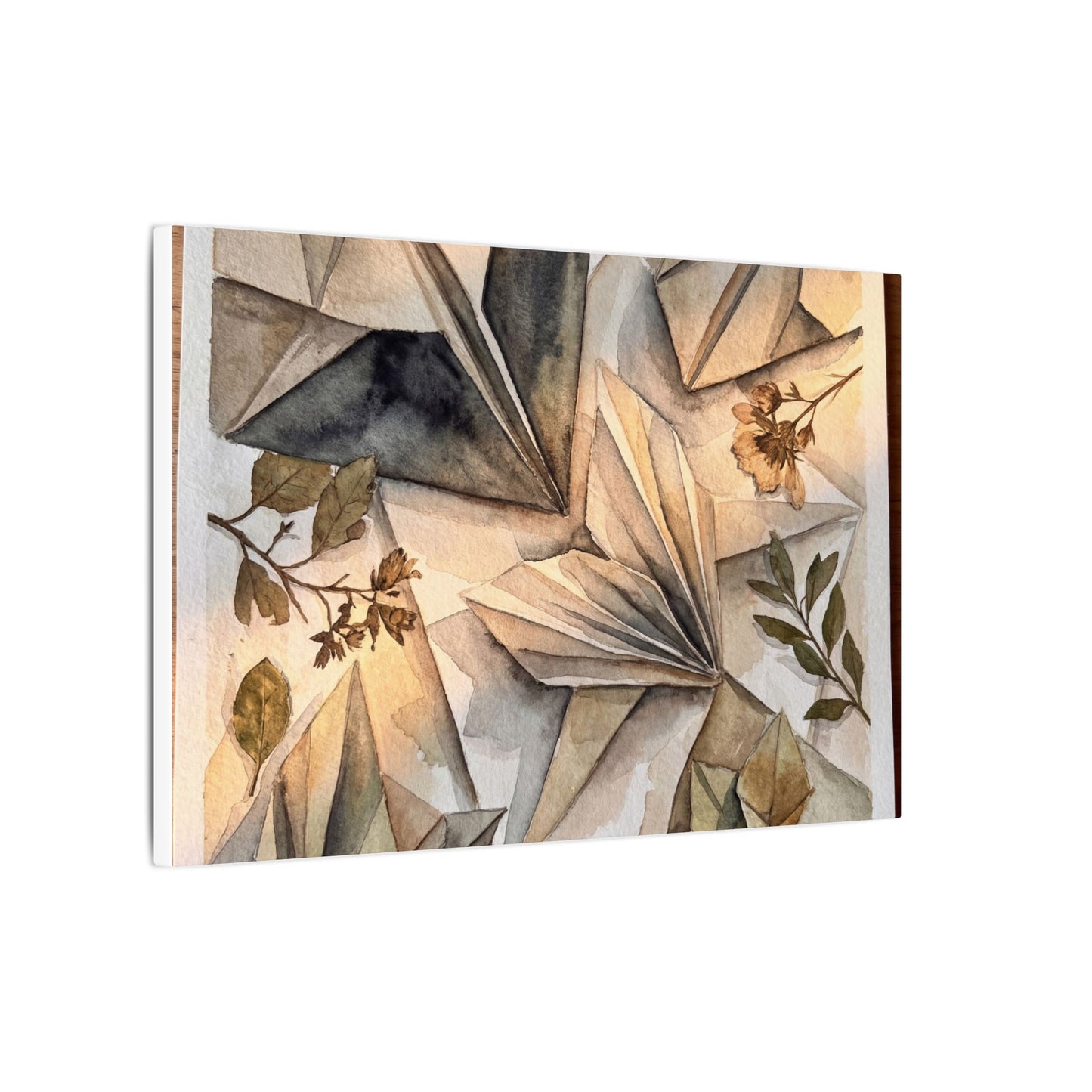 Golden Hour Paper Fold Canvas Art - Japandi Seijaku