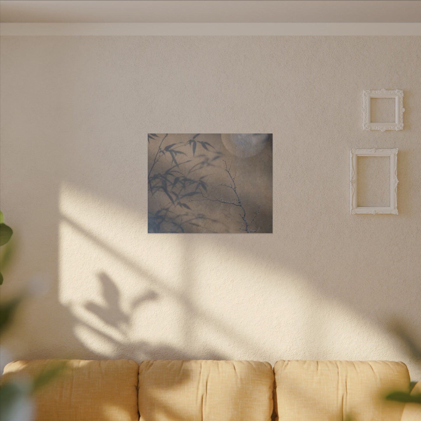 Shadow Play Canvas Art | Winter Japandi Japanese Pattern Art
