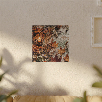 Candlelight Dried Flowers Canvas Art - Japandi Seijaku