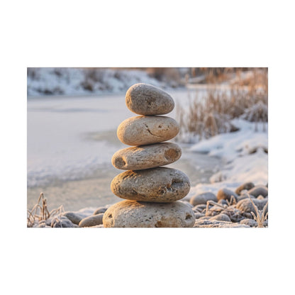 Ma River Stones Canvas Art - Japandi Japanese Pattern