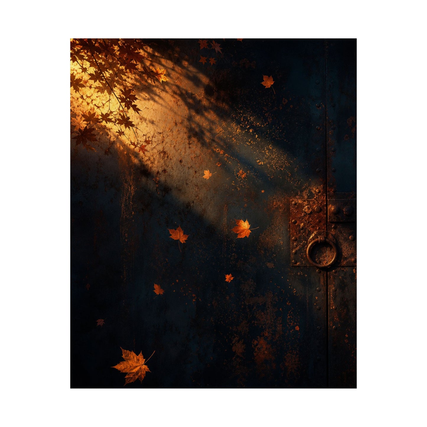 Rust Patina Wall Art Print | Autumn Dark Japandi Shadow Zen Art