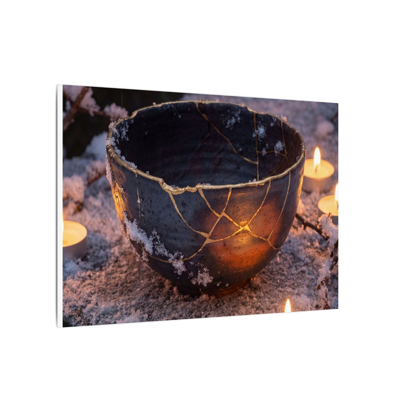 Ceramic Bowl Gold Repair Canvas Art | Beautiful Kintsugi Art