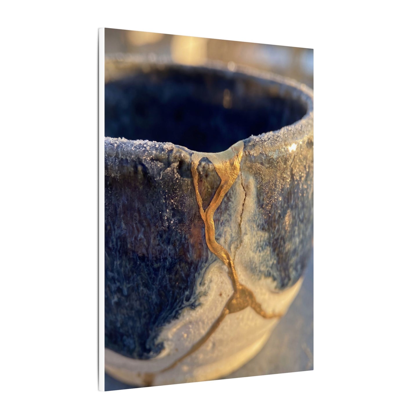 Winter Ceramic Bowl Gold Vein Canvas Art | Healing Decor