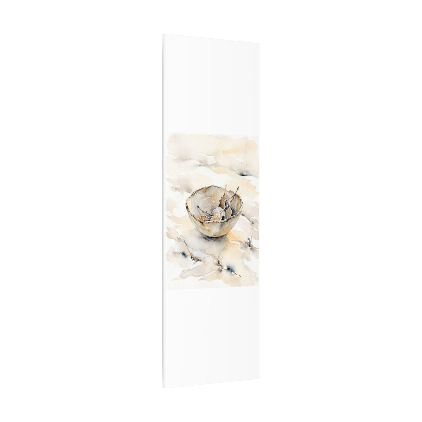 Ceramic Bowl Canvas Art | Winter Japandi Watercolor Art