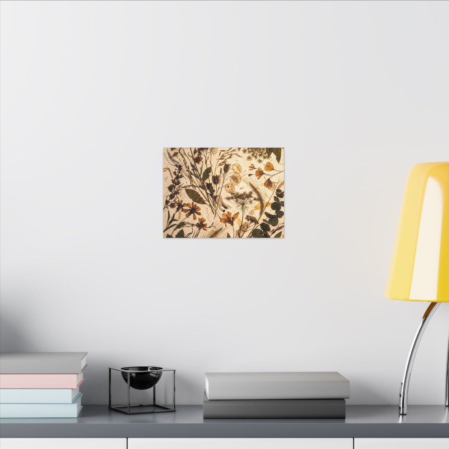 Dried Flowers Summer Canvas Art | Japandi Neutral Design