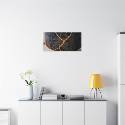 Tea Ceremony Autumn Canvas Art | Kintsugi Healing Design