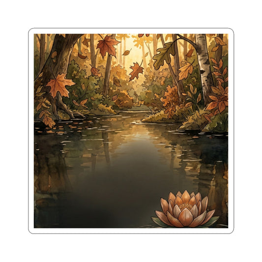 Lotus Flower Sticker | Autumn Cottagecore Forest Whimsy Art