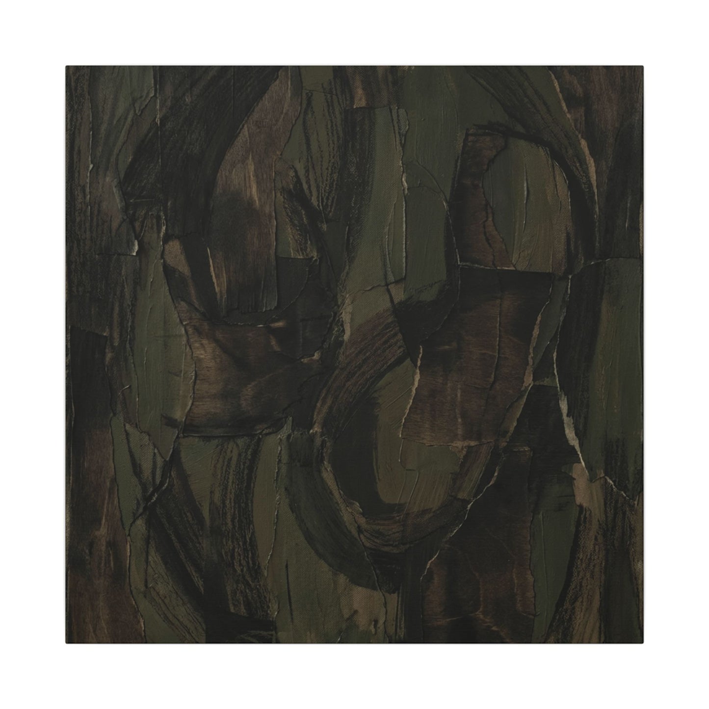 Mixed Media Dark Japandi Textured Canvas Art