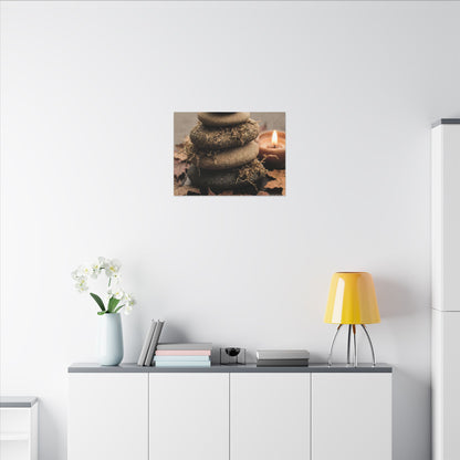 River Stones Canvas Art | Autumn Japandi Texture Art