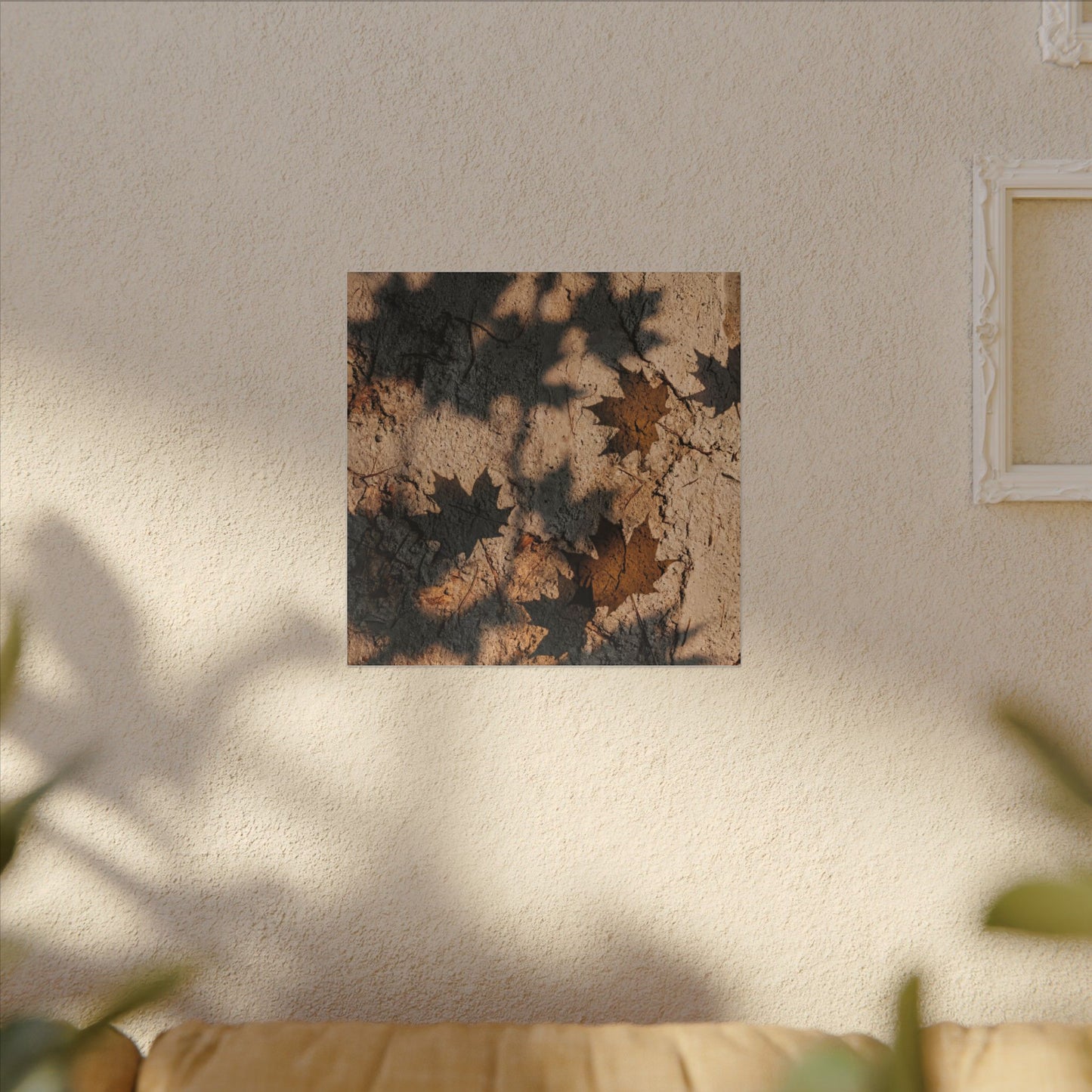 Cozy Shadow Play Canvas Art - Texture Japandi