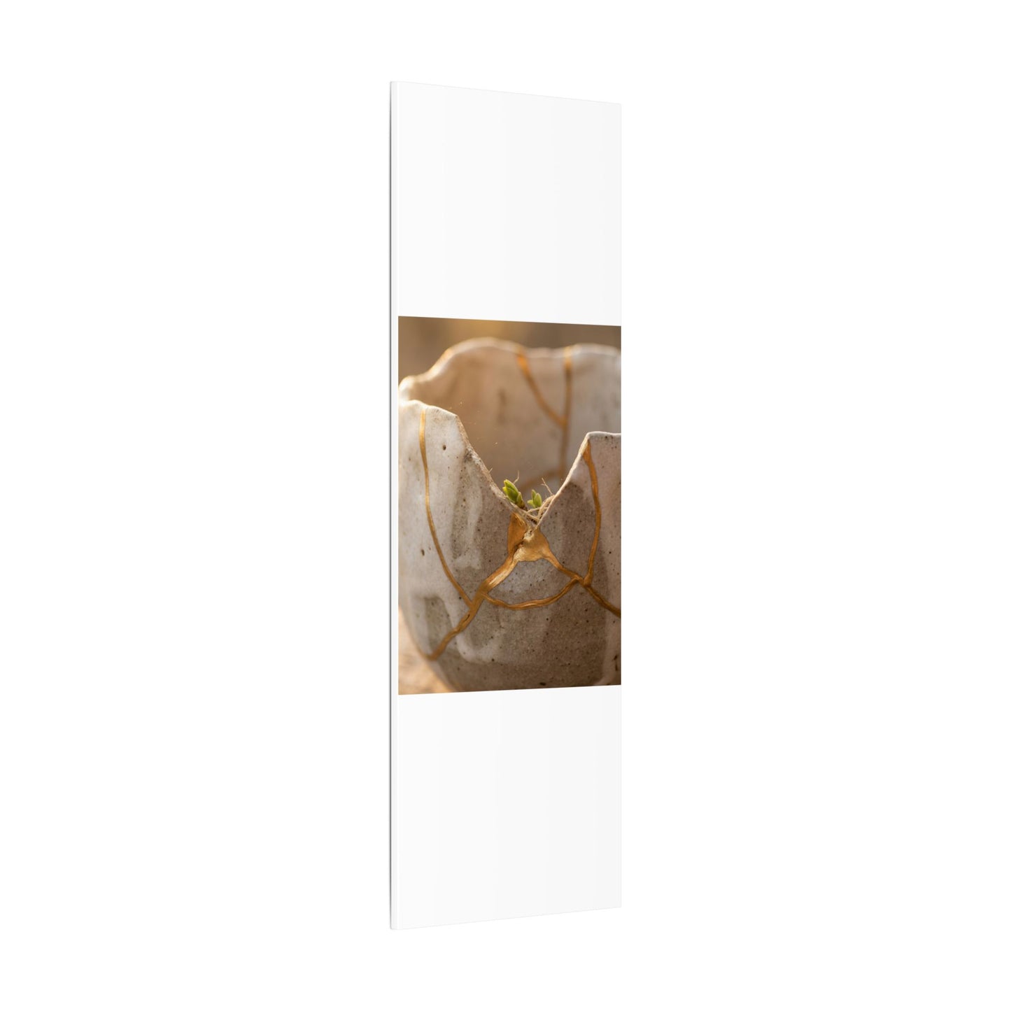 Golden Hour Broken Pottery Canvas Art - Japandi Kanso