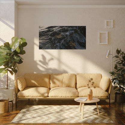 Dark Japandi Ocean Wave in Dawn | Moody Minimal Canvas Art