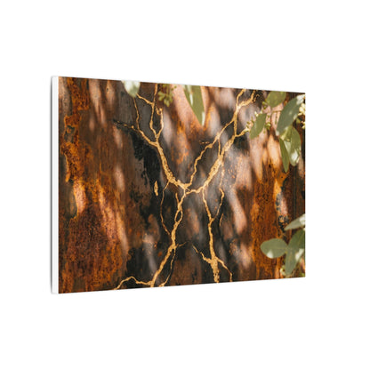 Kanso Rust Patina Canvas Art - Kintsugi Gold Vein