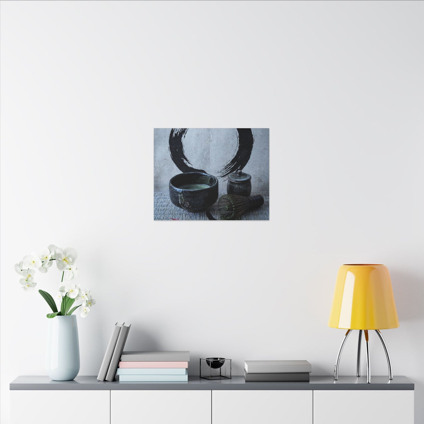 Tea Ceremony Canvas Art | Winter Zen Enso Art