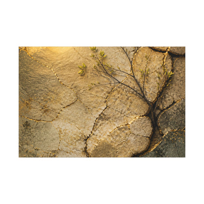 Cracked Earth Spring Canvas Art | Japandi Warm Design