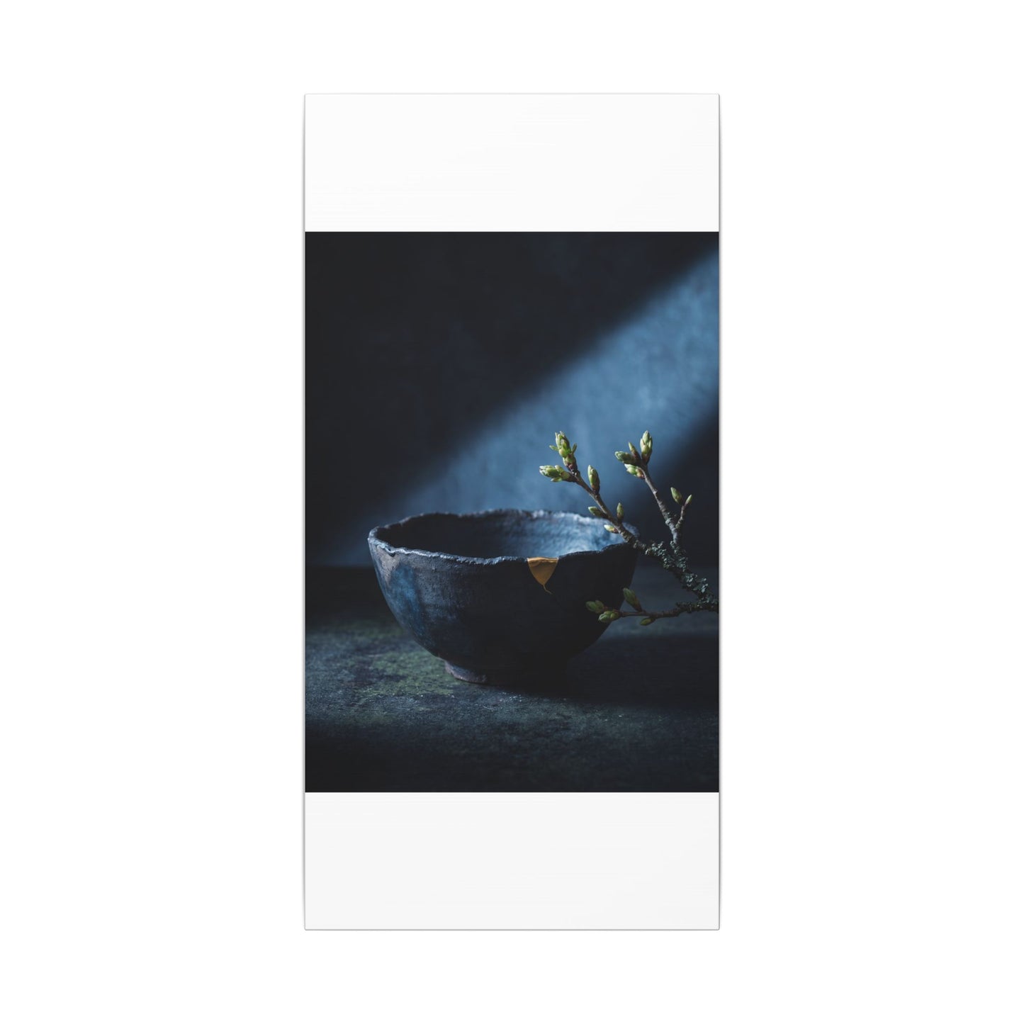 Sophisticated Ceramic Bowl Canvas Art - Shadow Zen Dark Japandi