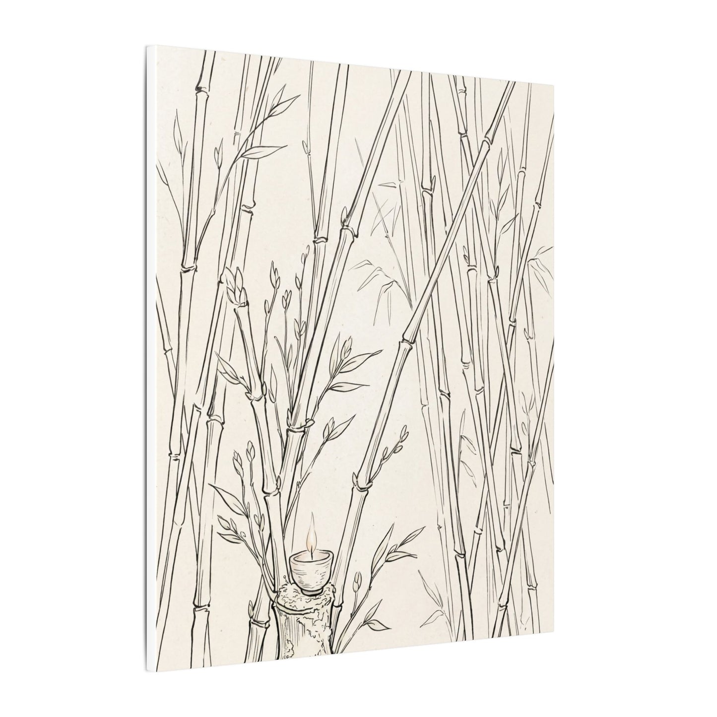 Candlelight Bamboo Grove Canvas Art - Japandi Fukinsei