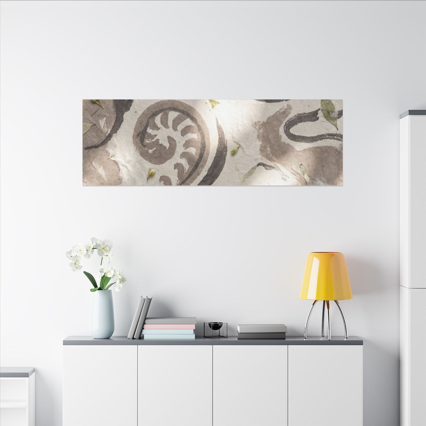 Dappled Ink Brushstroke Canvas Art - Japandi Ma