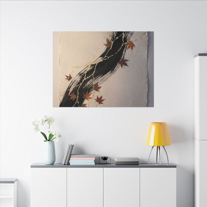 Dawn Ink Brushstroke Canvas Art - Kintsugi Ma