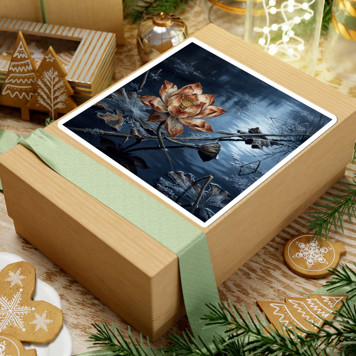 Fukinsei Lotus Flower Sticker - Kintsugi Broken Beauty Art Print