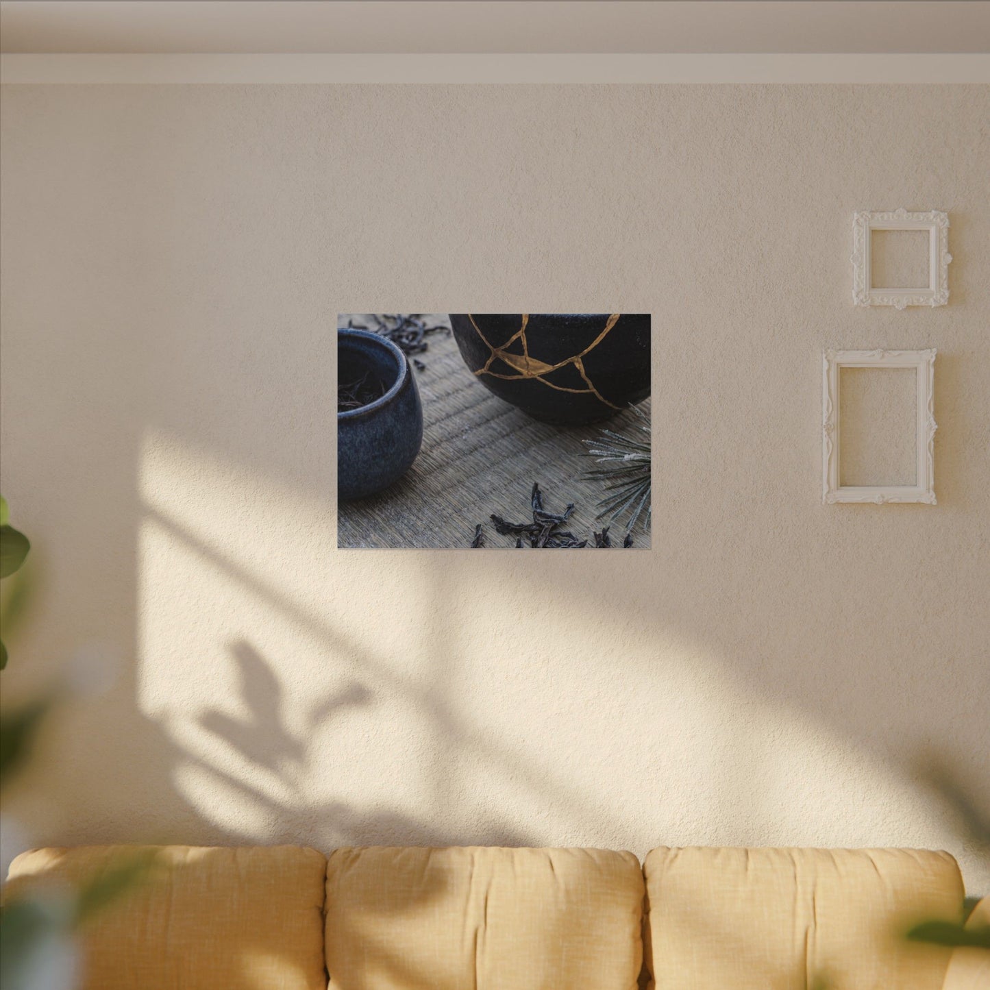 Kintsugi Tea Ceremony in Overcast | Gold Vein Canvas Art