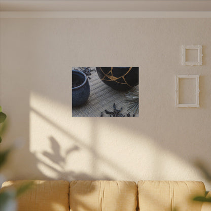 Kintsugi Tea Ceremony in Overcast | Gold Vein Canvas Art