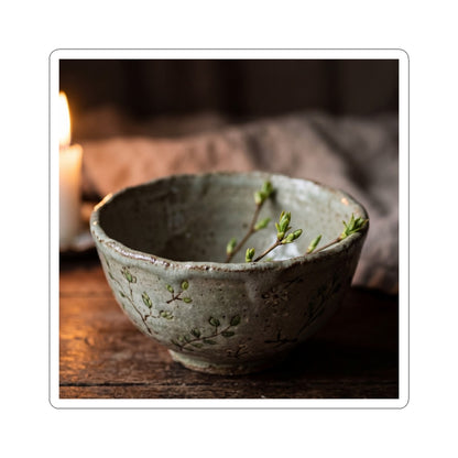 Ceramic Bowl Spring Sticker | Japandi Earthy Design