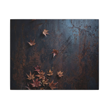 Moonlight Rust Patina Canvas Art - Dark Japandi Mono No Aware