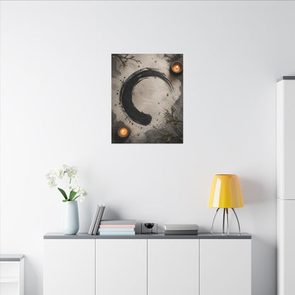 Candlelight Ink Brushstroke Canvas Art - Zen Ma