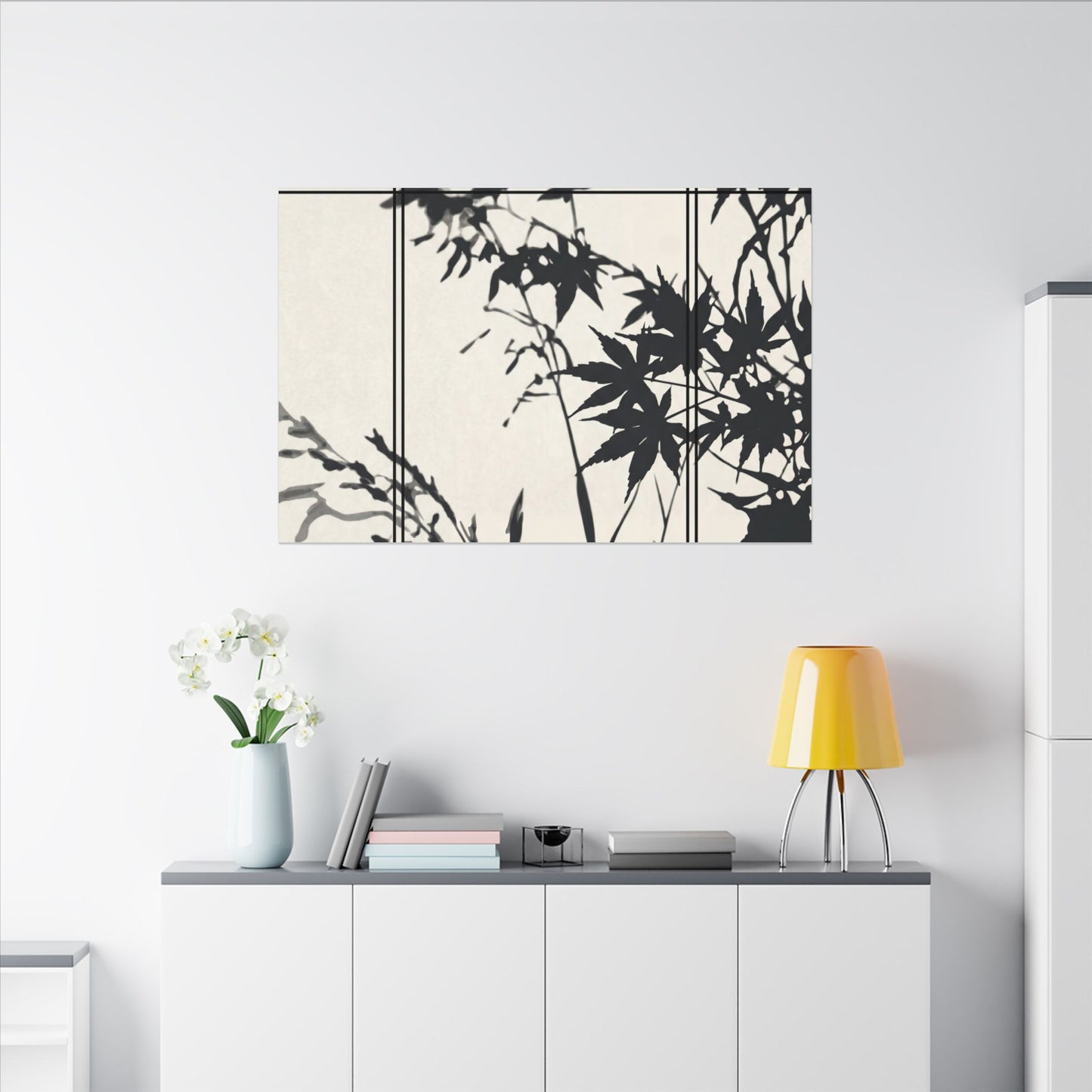 Shoji Screen Canvas Art | Summer Japandi Minimal Line Art