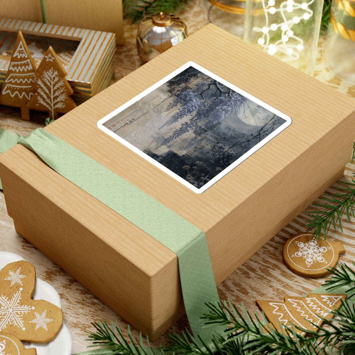 Wisteria Winter Sticker | Japandi Neutral Design