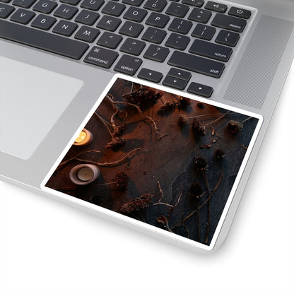 Candlelight Dried Flowers Sticker - Dark Japandi Seijaku Art Print
