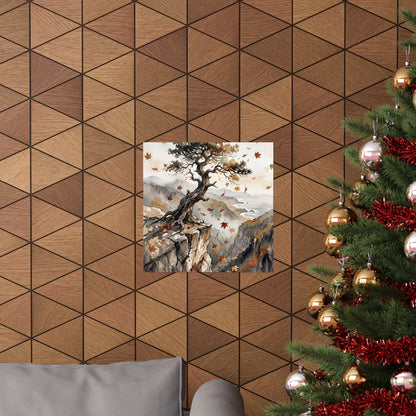 Pine Tree Watercolor Wall Art Print | Earthy Japandi Art