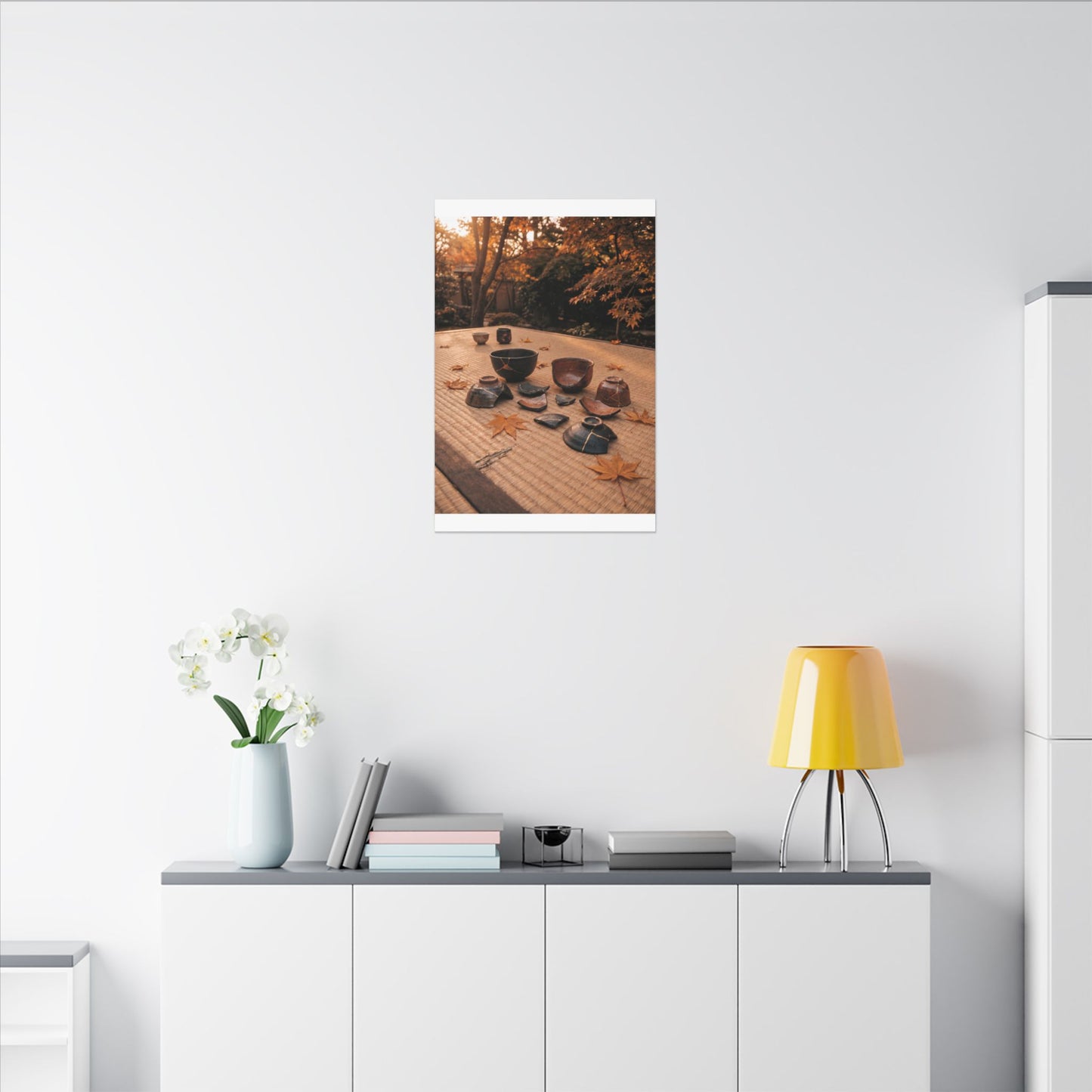 Golden Hour Tea Ceremony Canvas Art - Kintsugi Shibui