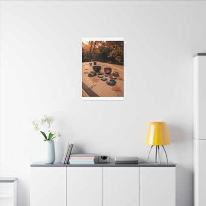 Golden Hour Tea Ceremony Canvas Art - Kintsugi Shibui