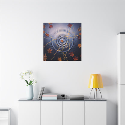 Kintsugi Water Ripple in Dawn | Gold Vein Canvas Art