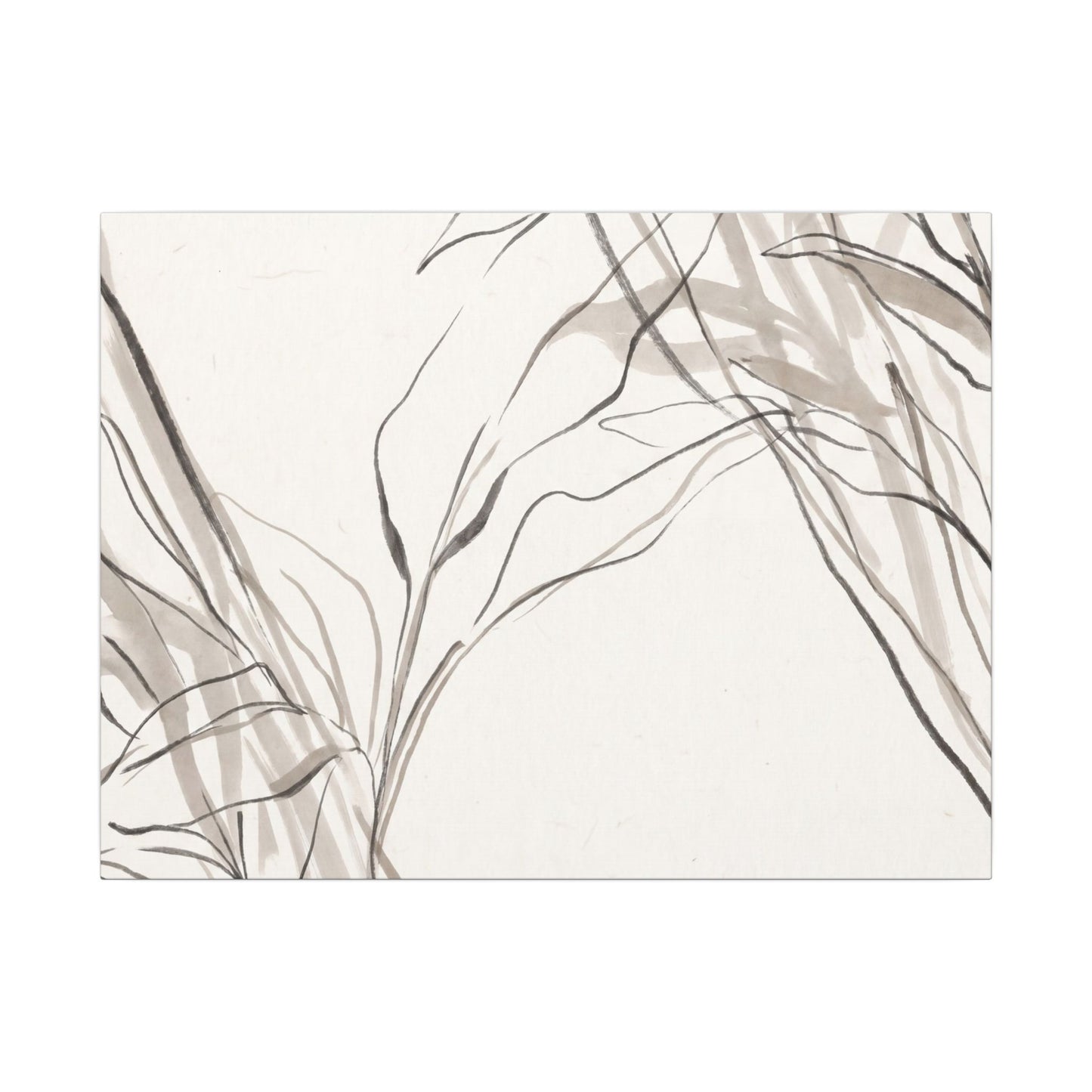 Neutral Shoji Screen Canvas Art - Minimal Line Japandi