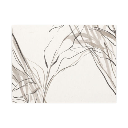 Neutral Shoji Screen Canvas Art - Minimal Line Japandi