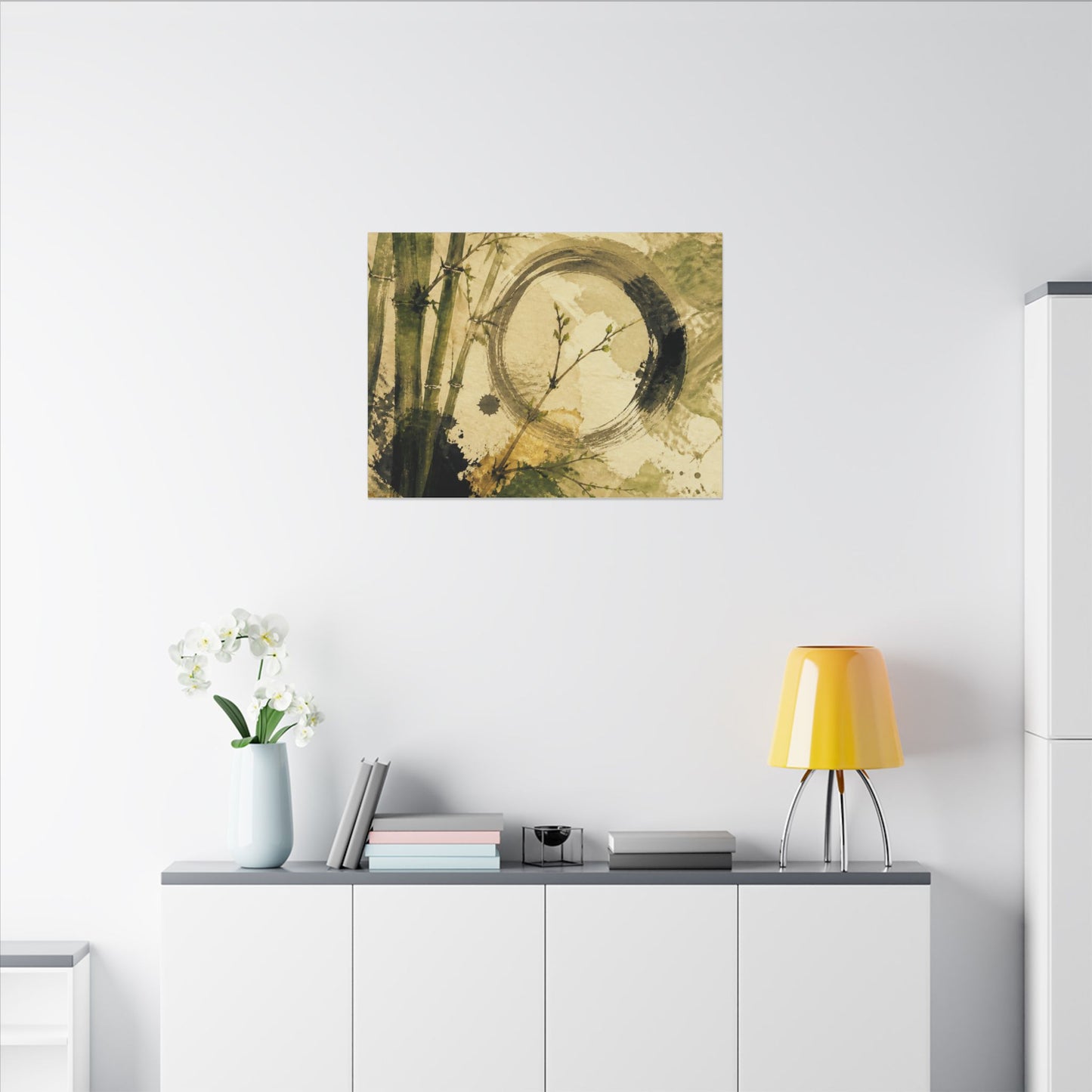Ink Brushstroke Sumi E Canvas Art | Calm Zen Art