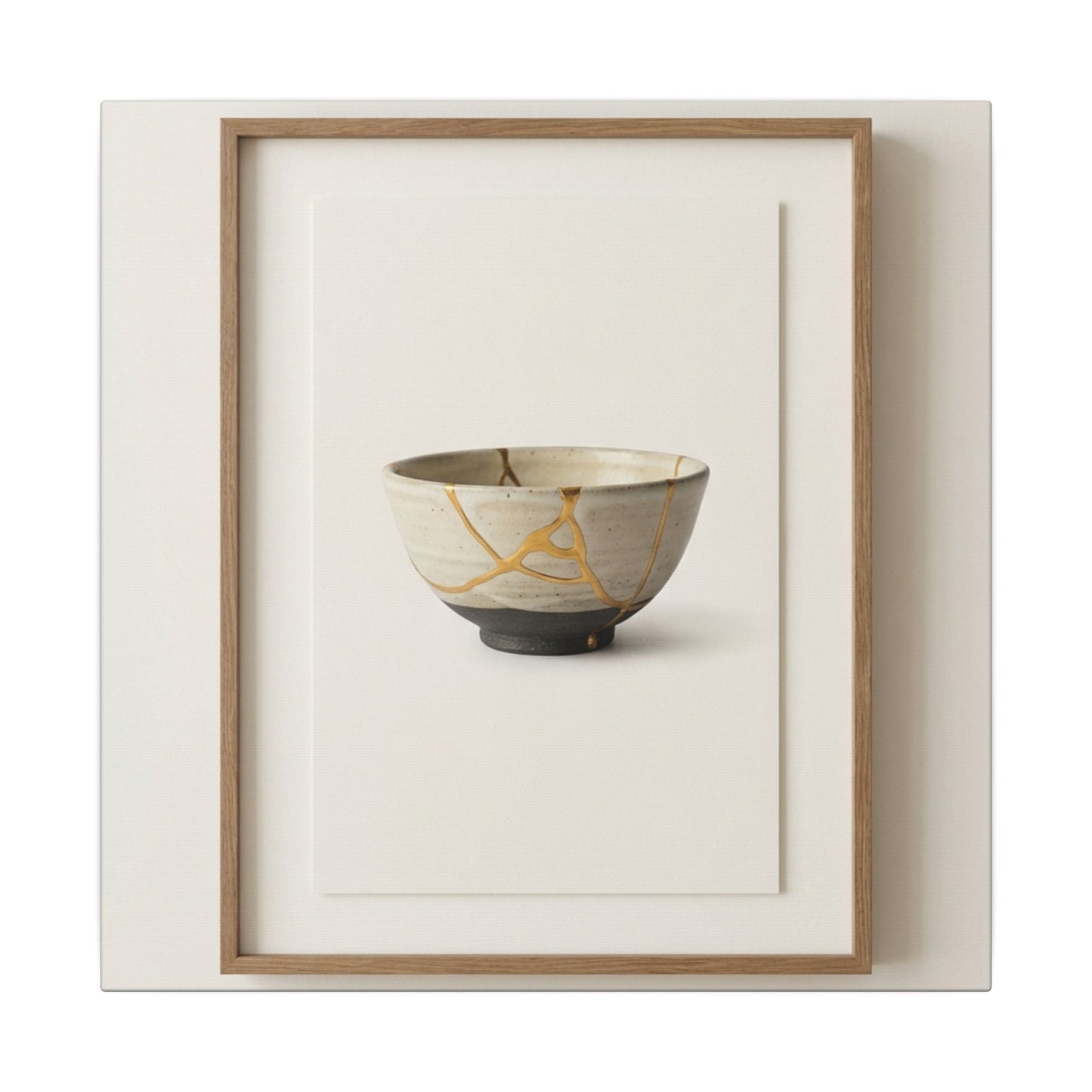 Kintsugi Charcoal Canvas Art